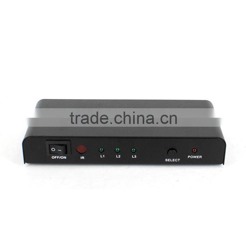 The best quality of HDMI switcher 3 input 1 output support 3D hdmi switcher rf remote control