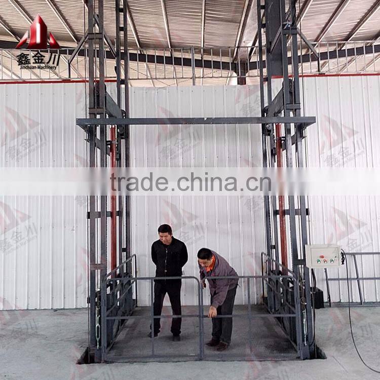 Hydraulic Warehouse Guiderail Goods Platform Lift with Competitive Price