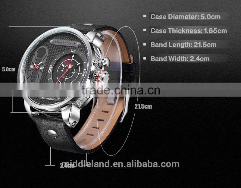 2015 hot fashion double time watch cheap leather band watches