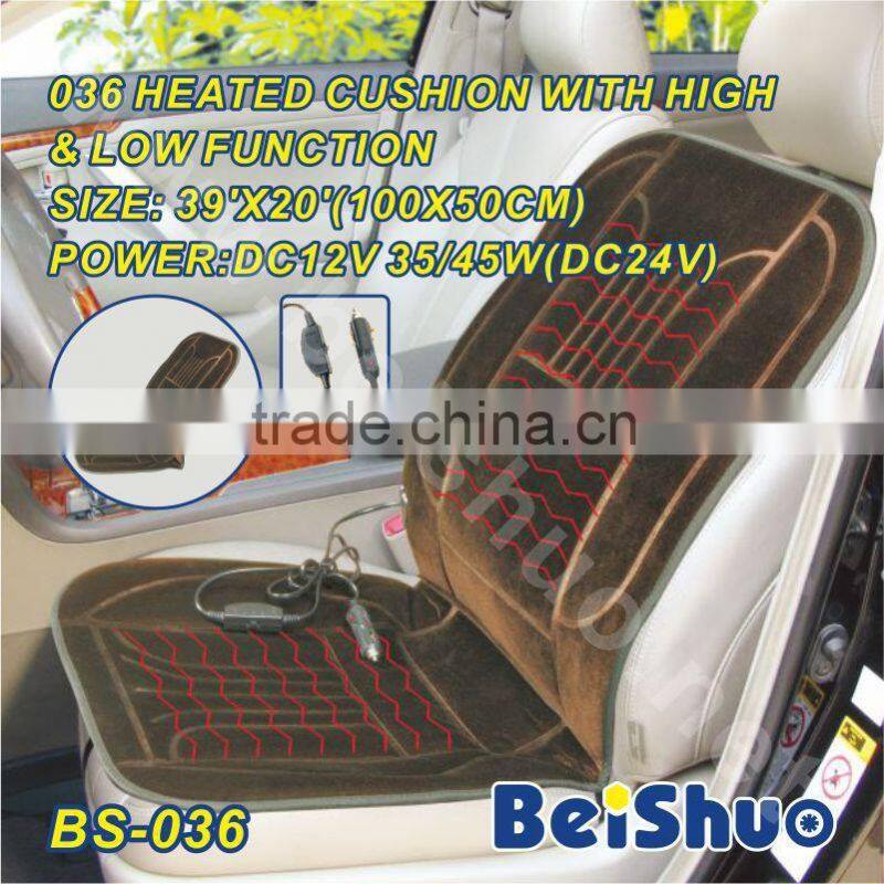 BS-036 car heating seat cushion with high and low function car heated seat cover