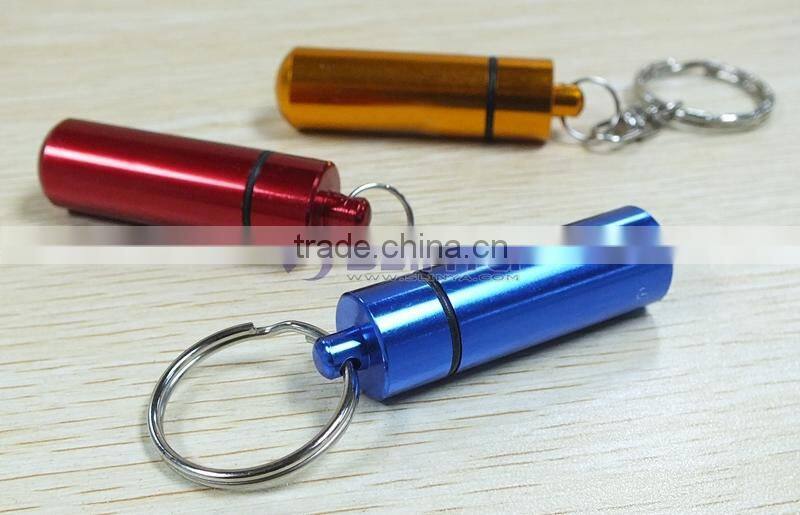 52mm Long 14mm Wide Golden/green/silver Mini Waterproof Portable Pill Bottle