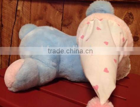 plush sleepy bear with pillow/soft lying sleeping bear/hot saling bears