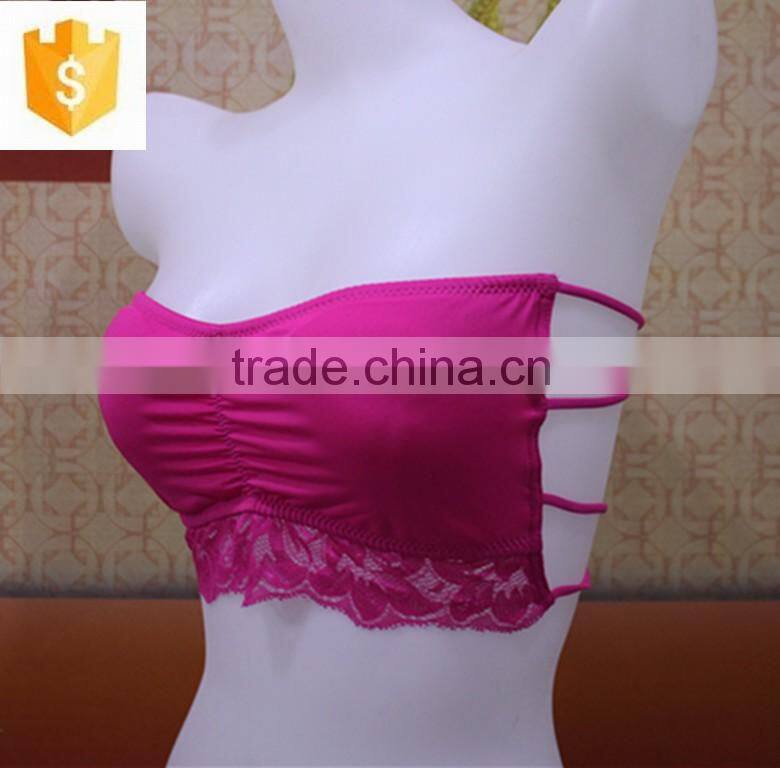 2016 New Designed Girls Bandeau, Women Bras, Back See Through Straps