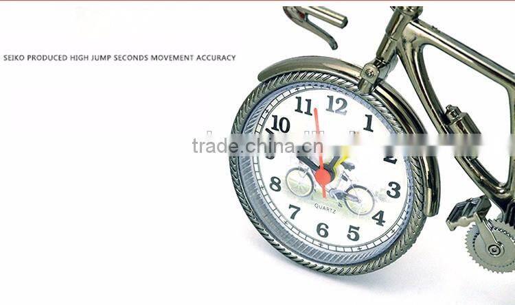fashion styple bicycle shape desk clock bicycle alarm time clock retro table clock