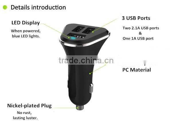 (110125) Multipurpose Colorful Dual USB Car Charger for iPad and Smart Phone