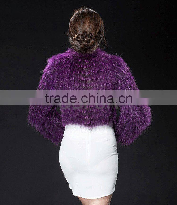 QD29299 Fashion Lady Raccoon Fur Jackets made in Chian