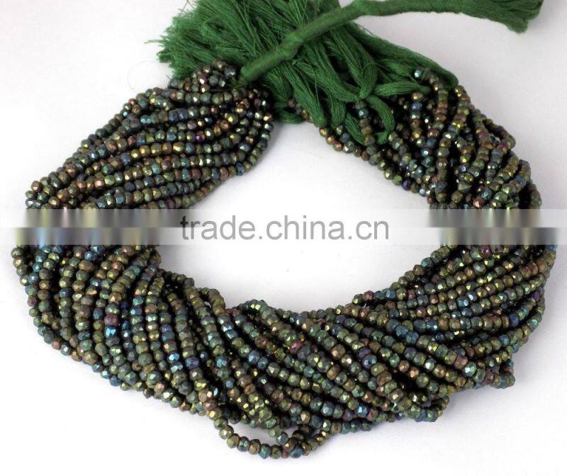2 Strands Finest Quality Natural Petro tourmaline oval shape faceted rondelle Gemstone beads 13.5" Long