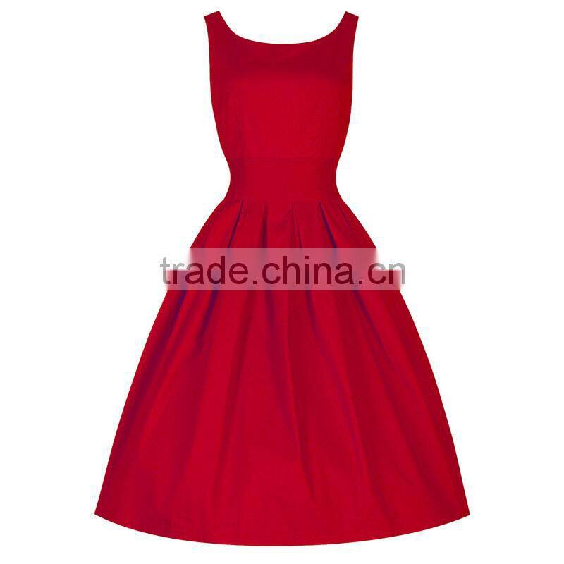 Women's vintage clothing cotton umbrella swing rockabilly dress