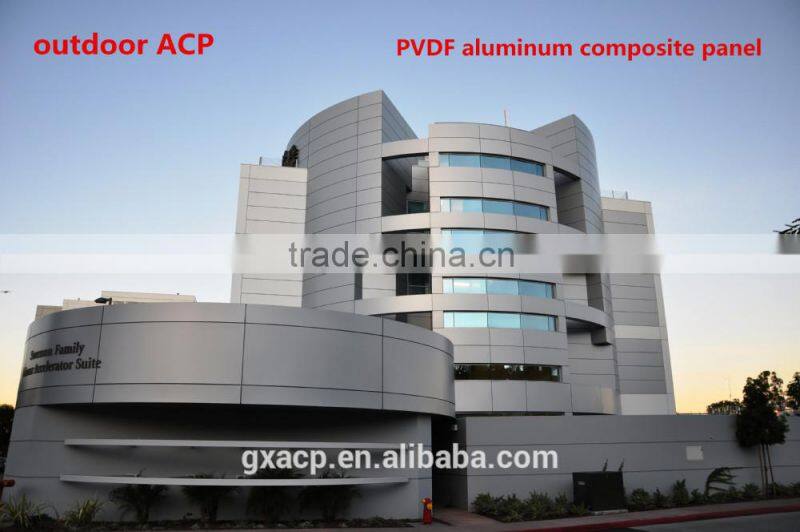 4*0.3mm 4*0.4mm 4*0.5mm fireproof exterior aluminum plastic composite panel