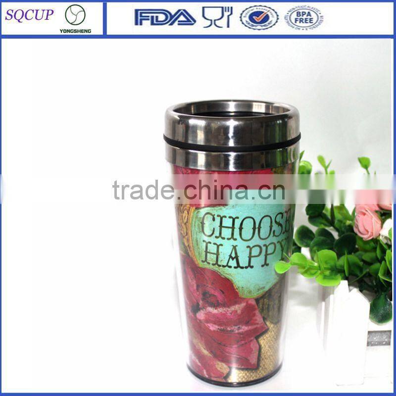 16oz Stainless Steel Insulated Auto Mug/Thermo Coffee Tumbler/Drinking Cup Travel Cup