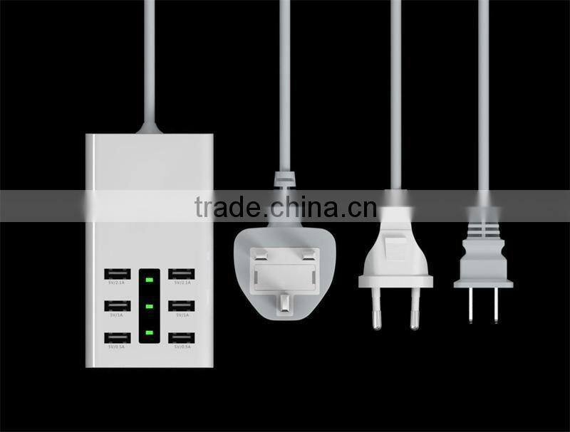 New Compatiable 6 Port USB Power Adapter for All Mobile Phone and Tablet