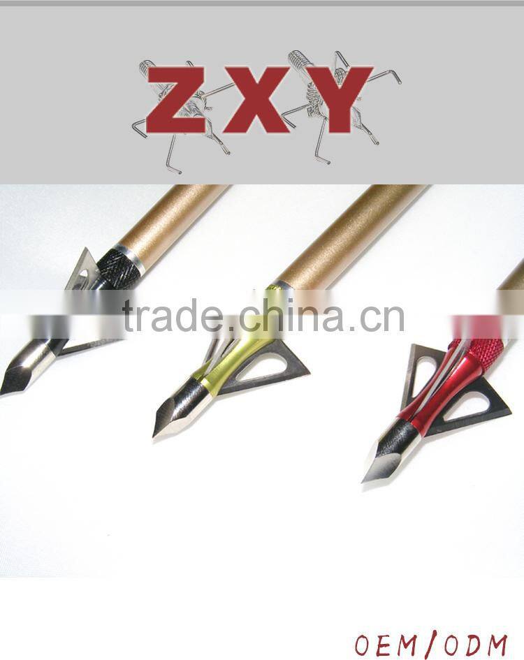 red Sharp Hunting Arrowheads, Stainless Steel Arrow Tips Arrowheads shape like Buffalo 100 grains Arrowheads