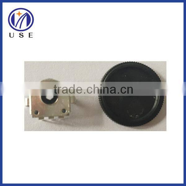 smd type 10mm rotary encoder with black plastic roller for volume control