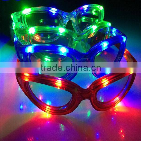 plastic flashing led glasses with flashlight glasses with led for party