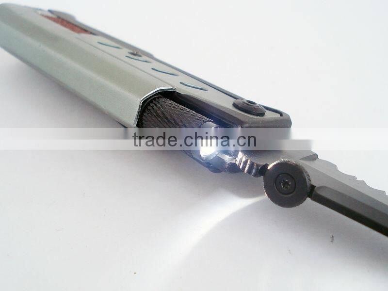 Outdoor multifunction survival knife with fire starter and led flashlight