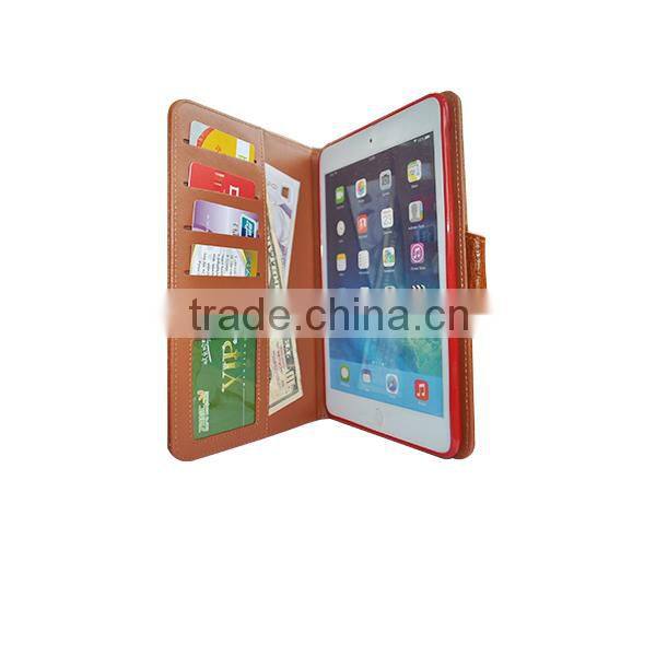 Top-level pc wallet leather case for ipad mini, for ipad mini wallet case