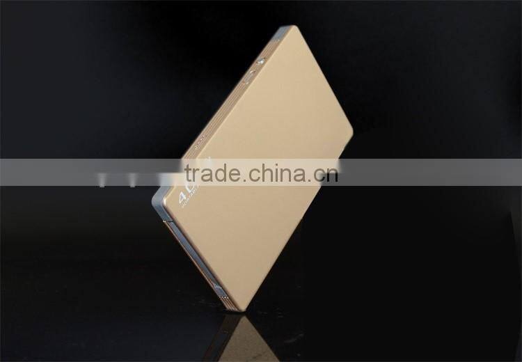 Cheap Slim Built-in Cable Credit Card Golden Power Bank 4000mAh