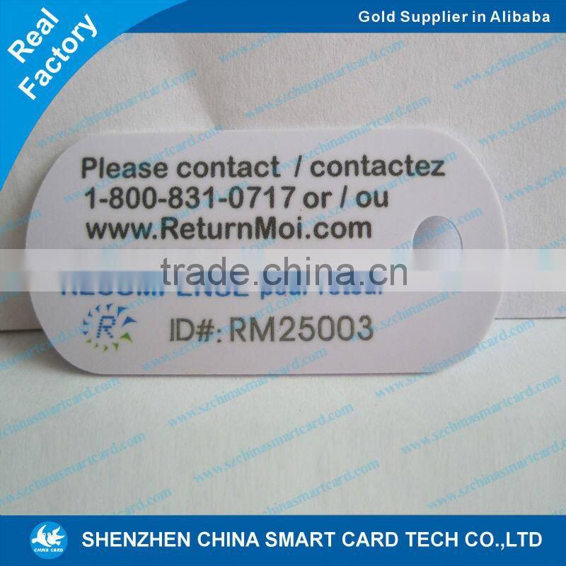 Customized luggage tag pvc card