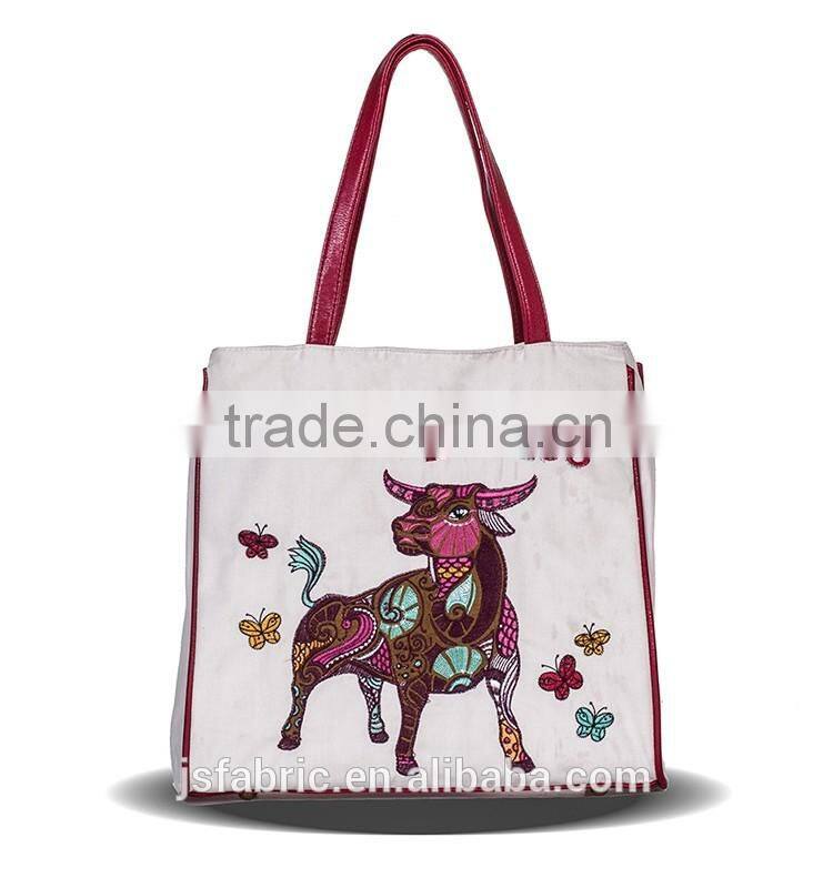 Constellation Series Embroidery And Printed Cotton Taurus Women Bucket Bag