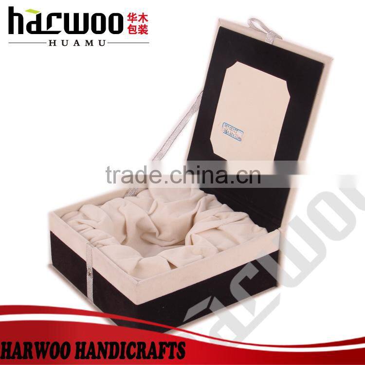 High-end velvet perfume package boxes with clear lid