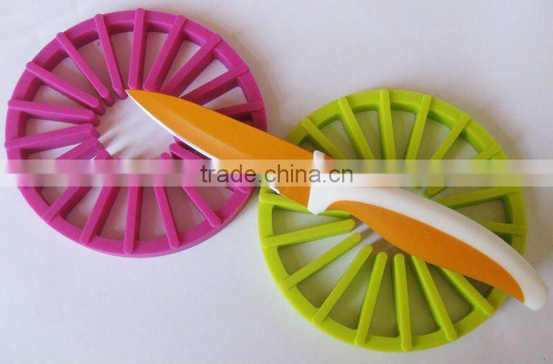 stainless steel paring knife with rubber handle