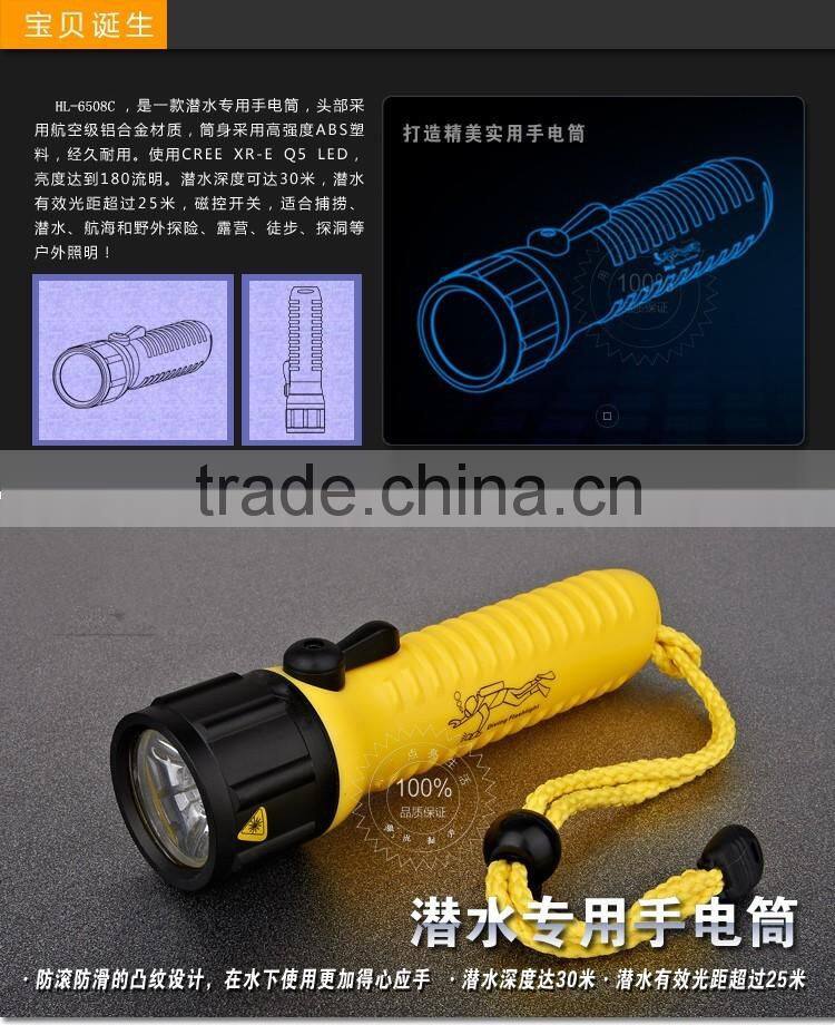IP 68 high waterpoof flashlight for diving aluminum LED diving flashlight