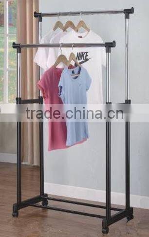 2014 new removable metal garment rack double hanger