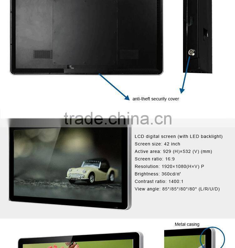 42 inch showcase designs super tft lcd color big screen monitor for advertising