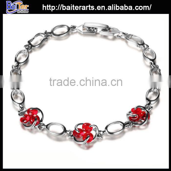 Hot 18K Gold Plated Copper Womens Multi Colored Stone Bracelet With Multi Colors