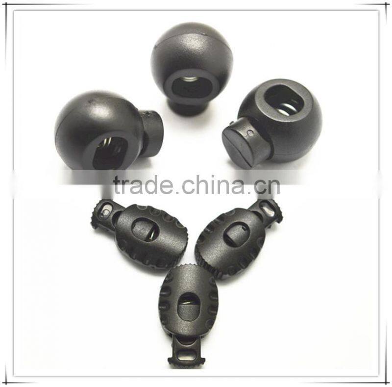 black cord stopper high end toggle for clothing and camping equipment fasten