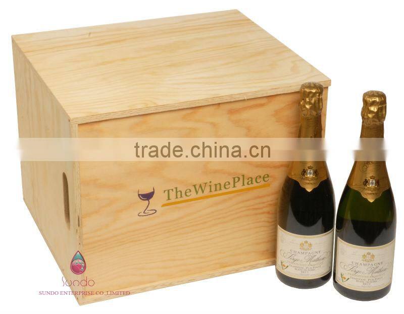 handmade 12 bottles wooden wine carrying case for wine