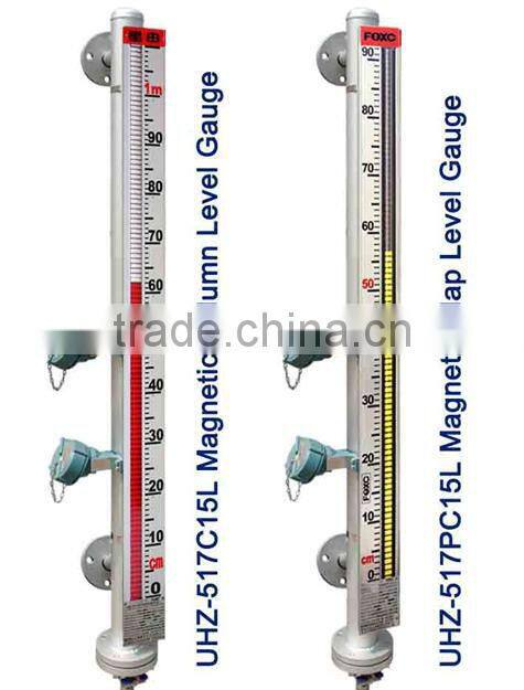 UHZ 517C15 fluid level gauges for anti corrosion PTFE lined magnetic level gauge