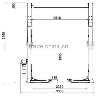 6ton cylinder direct driving two post lift