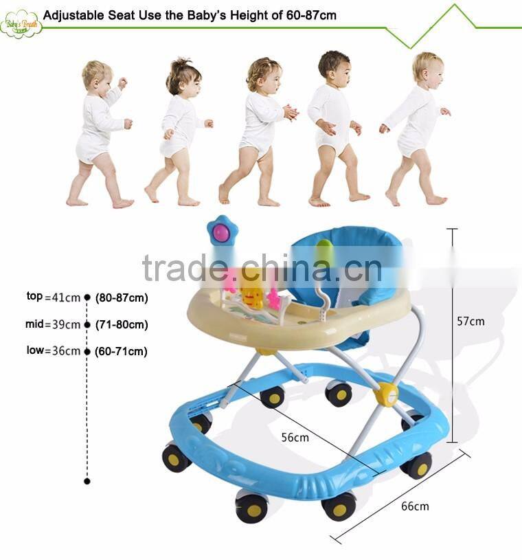 BW-42 Factory Sales 360 Universal Mute Wheel Good Quality Car Shaped Baby Walkers in China