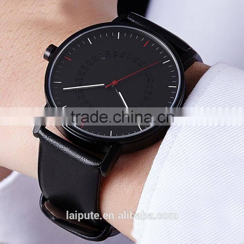 2016 montre Men sapphire vogue black business stainless steel watch 3ATM