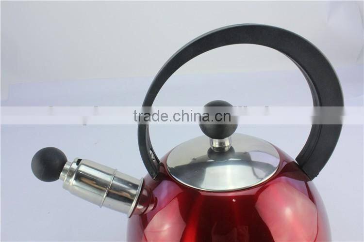 Colorful easy to clean non electric whistling tea kettle stainless steel travel kettle for induction cooker