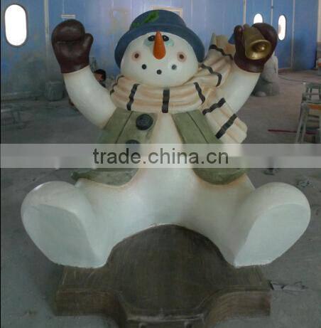 Fiberglass Christmas Decoration Fiberglass Sitting Snowman