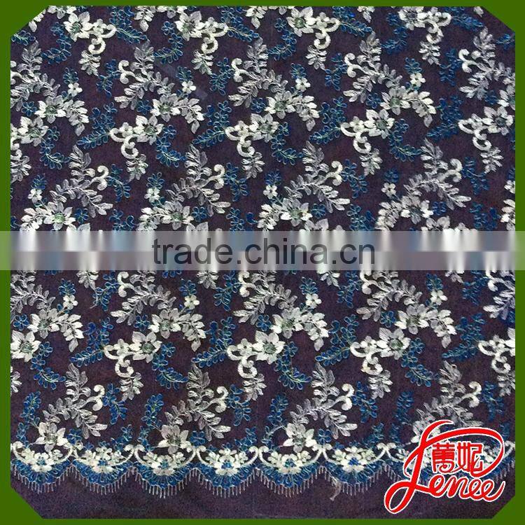 Well Known Textiles supplier Pattern Customized Spangle Embroidery Fabric