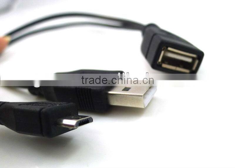 Micro USB Host OTG Cable with USB power Male Female