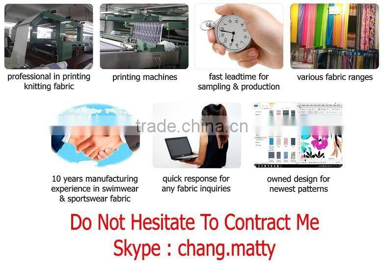 stretch fabric for swimwear with abstract printing