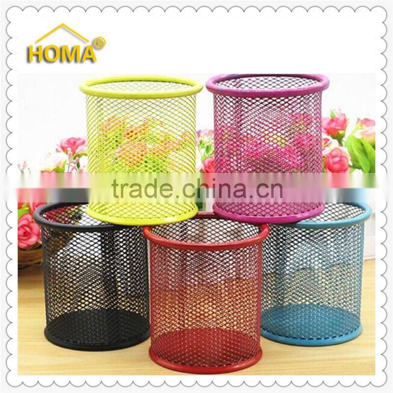 Cylinder shape mesh metal pen holder