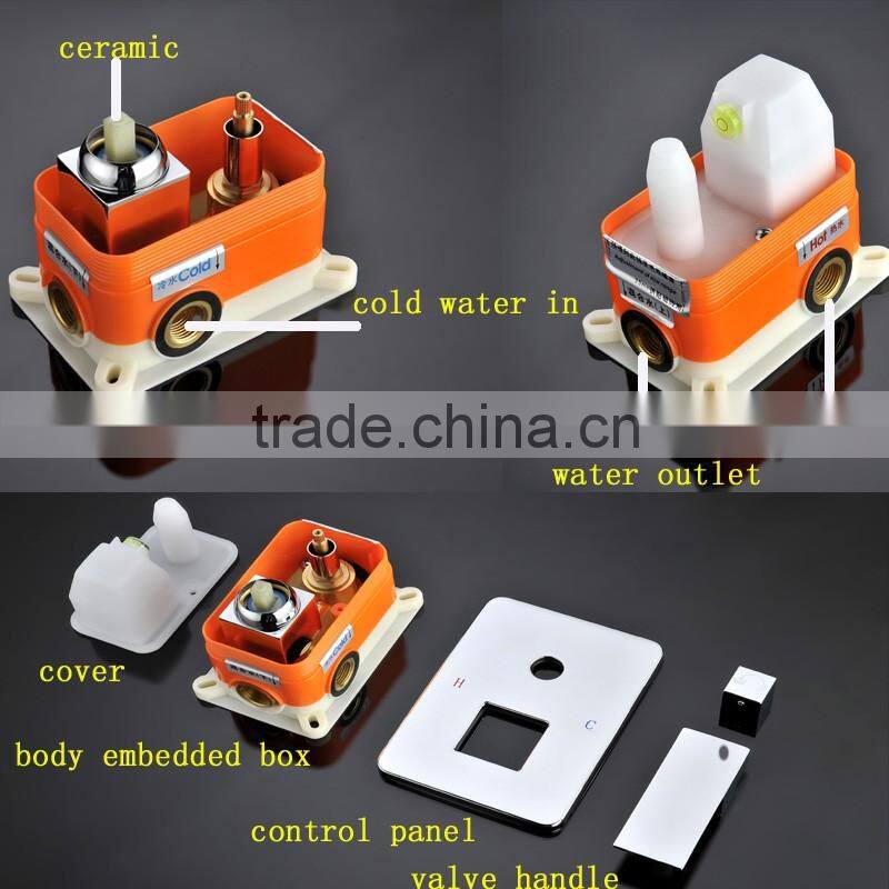 fashion bathroom accessories european polished stainless steel shower head temperature control LED color shower faucet set