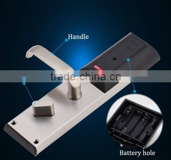 Fingerprint and card door access control lock with battery adel biometric door lock good quality eu stype