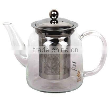 1000ml borosilicate glass tea pot with stainless steel strainer