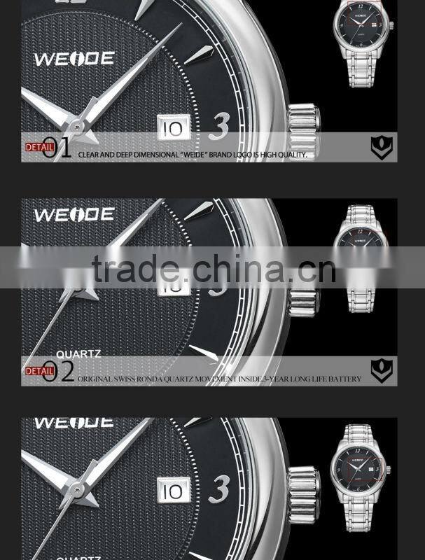 WEIDE 2014 New Watches Men Luxury Brand Watches 30 Meters Waterproof Relogio Dress wholesale china smart watches cheap