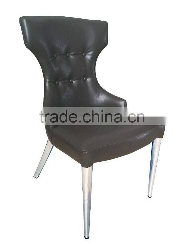 2016 Wholesale Cheap PU Leather Chair Dining With Stainless Steel Legs