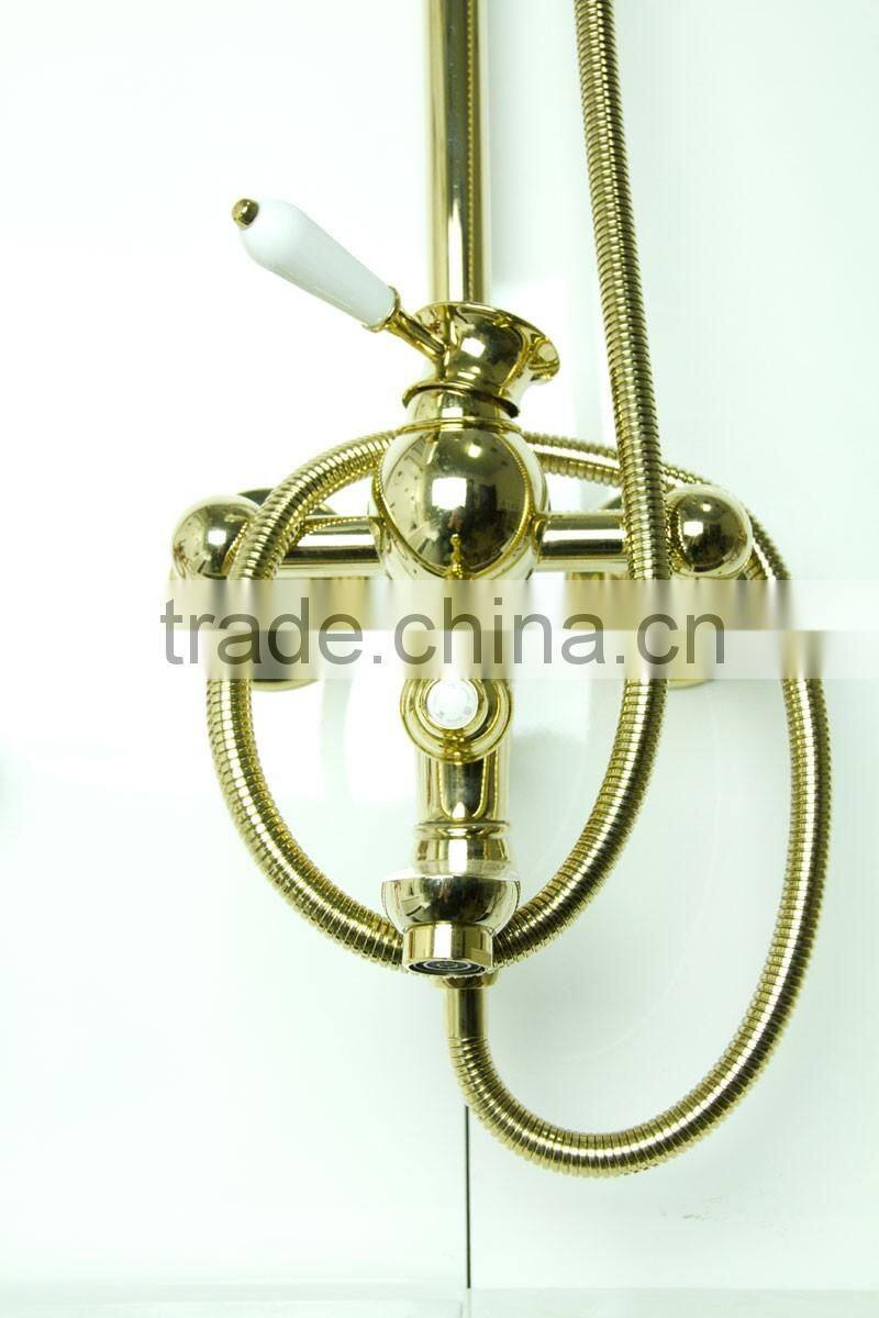 Professional Modern Style Water Saving Antique brass rain bath shower head set
