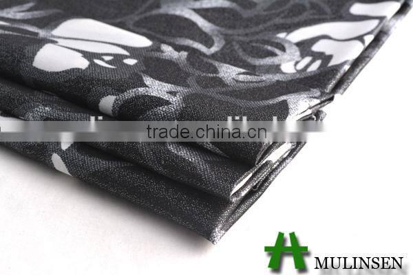 Mulinsen 100 polyest satin with twist hot stamping foil recycle polyest fabric