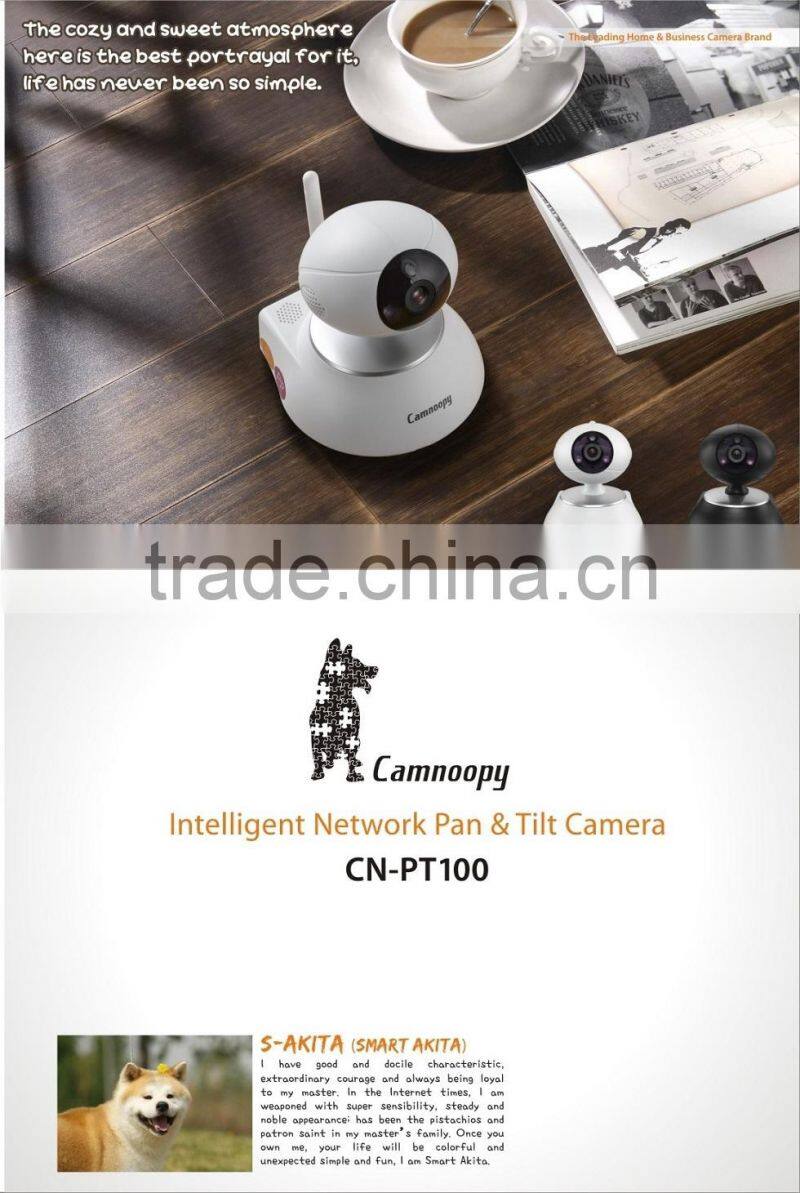 camnoopy 720p 1.0mp Onvif H.264 pt pan&tilt wireless ip camera Two-way audio 128GB SD card Max 64ch wireless alram sensor