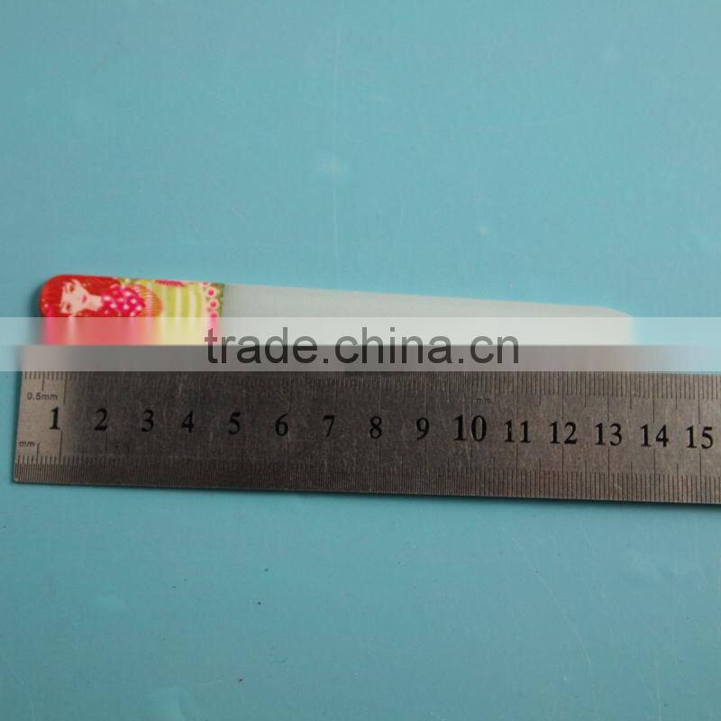 BLC-014 140mm Beauty girl pattern with pvc bag packing beauty glass nail file